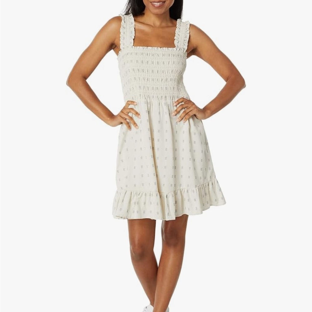 Madewell Lucie Smocked Tank Mini Dress in Textural Clipdot XS NWOT